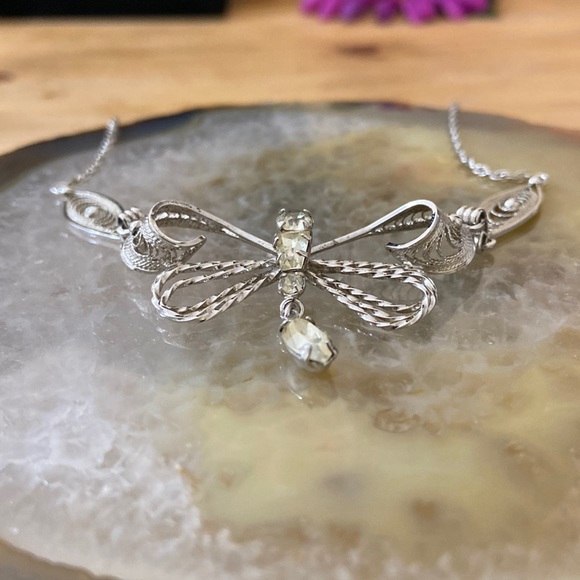**Sold** Vintage by Espo Flex silver rhinestone dragonfly - Picture 8 of 16